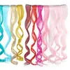 Extensiones de Cabello Largo Rizado con Tinte Colgante de Oreja, Pieza Única Invisible Sin Costuras Clip-In, Extensiones de Cabello con Mechas de Colores al por Mayor