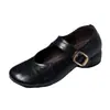 2026 Primavera Outono Novo Comércio Exterior Moda Casual Sapatos Femininos Bico Redondo Tira Única Salto Baixo Mary Jane Flats Femininos Transfronteiriço