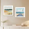 Pintura Decorativa para Sala de Estar Estilo Ins com Toque de Luxo, Parede de Fundo de Sofá, Pintura de Paisagem Fresca Nórdica para Pendurar, Pintura Decorativa para Sala de Jantar