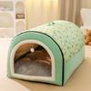 Caseta para Perros Medianos y Grandes en Otoño e Invierno, Cálida Caseta a Cuadros para Perros Grandes y Gatos, Caseta tipo Casa con Cajón, Cama para Perros, Caseta para Mascotas Golden Retriever