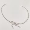 Collar con borlas y lazo de circonitas y diamantes de imitación de hadas exquisito de Ins Niche, estilo dulce y delicado, elegante cadena de clavícula.