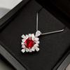 Colar de Rubi de Alta Qualidade da Moda ins Design de Nicho Feminino Corrente de Pescoço Elegante de Luxo Leve Versátil Personalidade