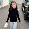 [en stock] suéter de niña cuello alto otoño suéter de niña otoño camisa base para niños bebé tejido nuevo