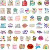 50 calcomanías originales de acuarela rosa inspiradoras de doble cara transparentes para grafiti PET impermeables decorativas para tazas de agua, sobres y agendas
