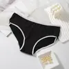 Calcinhas Femininas de Algodão Puro Populares Transfronteiriças de Cintura Alta com Etiqueta de Lavagem em Inglês, Calcinhas Modeladoras de Barriga, Confortáveis e Respiráveis, Estilo de Moda Plus Size