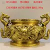 Quemador de Incienso de Latón con Nueve Dragones, Tamaño Grande para Uso Doméstico, Quemador de Incienso para Sala de Estar, Salón Budista de Estilo Chino para Interiores, Salón Ancestral, Cuenco del Tesoro Doble Dragón