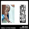 Pegatinas de Tatuaje Herbales de Brazo Completo Transfronterizas, Impermeables, de Larga Duración, No Reflectantes, Diseños de Tatuajes Realistas para Manos, Brazo de Flores, Brazo de Flor de Cerezo, Estilo Tradicional