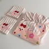 Nuevo Estilo Primavera y Verano Clase A Tela Gruesa de Algodón Puro Juego de Sábanas, Sábana Ajustable y Funda Nórdica de Tres Piezas, Diseño de Dibujos Animados de Algodón Puro para Dormitorio de Estudiante Cama Individual