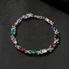 Suministro Transfronterizo Europeo y Americano de Joyería de Circonita de Colores en Forma de Cruz, Pulsera de Siete Colores, 12 Colores Disponibles, Exclusivamente para Mujeres