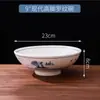 Tigela Grande de Cerâmica com Pés Altos, Tigela de Sopa, Tigela de Macarrão, Tigela de Arroz, Tigela de Kimchi, Tigela de Sopa de Peixe em Conserva, Tigela Grande para Culinária Chinesa com Pés Altos