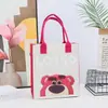 Bolsa de Feltro Estampada Bolsa Tote para Banquete de 100 Dias, Bolsa de Mão de Feltro de Grande Capacidade, Sacola de Compras, Armazenamento, Presentes Artesanais