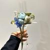 Un Par de Copas para Brindis de Boda, Copas de Champaña Hechas a Mano en Corea con Decoración de Flores Artificiales DIY, Regalos de Compromiso y Boda, Copas