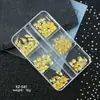 Decoraciones para Uñas de Arte de Uñas Nuevas Transfronterizas Conchas Doradas y Plateadas Perlas de Caracola Estrella de Mar Remaches Mixtos de 6 Compartimentos Accesorios para Uñas Venta al por Mayor