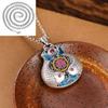 Colar estilo étnico de prata 925 com peixes duplos, pingente da sorte em esmalte cloisonné feminino, nova corrente longa para suéter outono e inverno