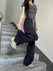 Pantalones Yamamoto de color de contraste para mujer, estilo fino de verano, nuevo modelo 2026, pantalones casuales de cintura alta holgados rectos de pierna ancha para adelgazar