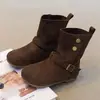 Botas Birkenstock para Meninas Outono 2026 Novo Estilo Duas Formas de Usar Botas Aconchegantes Meilade Botas Martin Meia-Canela para Meninas Tendência