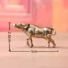 Búfalo del Zodiaco y Toro Salvaje de Latón, Adorno Vintage de Latón Macizo, un Símbolo de Fortaleza, Decoración de Objeto Antiguo para Escritorio, Mascota de Té y Pieza de Exhibición para Manualidades