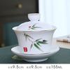 Tazón Blanco de Porcelana Dehua con Tapa Set de Té Kung Fu Tazón de Té Sancai Jing Calcomanía Cerámica Infusor de Té Jiangya de Agua de Mar Se Puede Imprimir con Logo