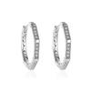 Aretes geométricos simples estilo Hong Kong, aretes poligonales estilo frío con incrustaciones de diamantes, aretes de moda de personalidad elegante para celebridades de Internet