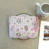 Bolsa Cosmética Linda Azul Caricatura Mini Billetera Algodón Puro Bolsa Pequeña de Tela Auriculares Lápiz Labial Bolsa de Almacenamiento Portátil
