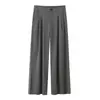 Exportación Transfronteriza Ropa Europea y Americana 2025 Otoño e Invierno Nueva Moda Callejera Pantalones de Traje Casual Doble Pliegue Gris Pierna Ancha