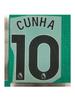 Kit de visitante Manchester United 24-25 para adulto A+ 10 # Cunha Número de jugador Letras Estampado de transferencia térmica Pegatina