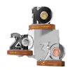Trofeo de Cristal Personalizado Décimo Aniversario, Souvenir para Empleados Veteranos por 10/20/30 Aniversario, Medalla Digital de Moneda de Oro Personalizada