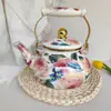 Tetera de Esmalte para Comercio Exterior, Tetera Vintage para Agua Fría, Tetera Doméstica con Capacidad de 2.5L, Tetera de Esmalte en Varios Diseños y Colores