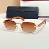 0362 Moda Transfronteriza Lujo G-Dragon Gafas de Sol Sin Montura Vacaciones Ct Tarjeta Hogar Protector Solar Acetato Cuadradas Unisex Gafas de Sol