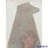 Vestido Europeo y Americano Bordado Lentejuelas Malla Tela Pesada con Perlas Encaje de Lentejuelas Nupcial