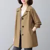 Com Forro Trench coat feminino de comprimento médio de alta qualidade 2026 primavera e outono novo casual solto versátil tendência top