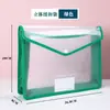 Bolsa para documentos transparente com botões de pressão, espessada, acabamento nas bordas, PP à prova d'água e à prova de poeira, bolsa de arquivo para escritório