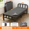 Cama de solteiro dobrável simples para uso doméstico, cama de cochilo para adultos, cama de casal para quarto, cama extra para moradia de aluguel, cama de ferro de painel duro portátil