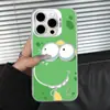 Funda de Dinosaurio de Ojos Grandes Adecuada para 14Plus, Estilo Europeo y Americano 16Promax Funda para Teléfono Apple, Iphone17 Lindo 13 Agujero Grande 15