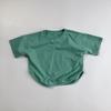 Camiseta básica de manga corta para niños, nueva camiseta de verano de estilo coreano, multicolor, sencilla y de estilo occidental, con cuello redondo para niños y niñas.