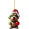 Navidad Nueva Transfronteriza Muñeco Grinch Árbol de Navidad Plano Acrílico Colgante Monstruo Peludo Verde Colgante para Coche