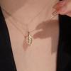 Collar de Acero de Titanio Dorado Estilo Similar Transmisión en Vivo de TikTok Diseño Nicho Versátil Collar con Sentido Avanzado para Niña Joyería Clásica