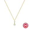 Plata de Ley S925 Diseño de Gota de Agua Cadena de Clavícula Apilable de Una Sola Línea Nicho Incrustada de Diamantes Collar de Gama Alta Venta al por Mayor