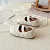 Zapatos de Cuero Cosidos de Moda para Niñas 2026 Otoño Nuevos Zapatos sin Cordones con Banda Elástica Zapatos Individuales Zapatos de Princesa para Niñas
