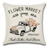Cross Border Amazon Pillowcase Primavera fronha Flower Truck Farm Print Home Decoração Almofada Capa Encosto Almofada