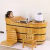 Tina de Baño Espesa de Madera de Ciprés para Adultos, Tina de Madera Maciza para Remojo de Cuerpo Completo, Tina de Baño para Uso Doméstico