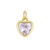 Accesorios de Colgantes Más Vendidos Transfronterizos Cobre Chapado en Oro Circonita Colgante de Corazón Accesorios para Collares Colgantes Hechos a Mano DIY Joyería