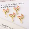 Celebridad de Internet Joyería para Uñas Explosiva Diamante Circonita Rosa Colgante de Moño Estéreo Lujo Ligero Moño Joyería de Amor Diamante