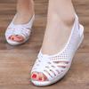 Sandalias blancas para mujer, estilo casual de verano, estilo vintage nostálgico de los años 80, de plástico, para hombre mayor, con punta de pez.