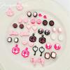 Colgante de aleación con cuentas de Barbie, color rosa negro y dulce, hecho a mano, para hacer collar y pulsera.
