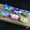 Figura de Gato Pintado, Adorno de Escritorio de Gato Lindo y Curioso, Gato Tallado en Madera de Ébano Negro, Regalo Creativo para Hombres y Mujeres