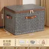 Nueva caja de almacenamiento de algodón y lino con ventana grande de estilo japonés, caja de almacenamiento de tela doméstica plegable para ropa y prendas de vestir