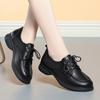 Sapatos de Couro Pequenos com Renda Frontal de Boca Profunda para Outono e Primavera, Solado Macio, Face Macia, Fundo Plano, Modernos, Versáteis, para Trabalho, Comutação, Cor Sólida, Camada Única, para Mulheres