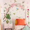 M14719 Colibrí Sakura Pegatina Decorativa de Pared para Dormitorio y Sala de Estar Decoración de Pared de Fondo, Pegatina de Pared Autoadhesiva, Precio negociable para grandes cantidades
