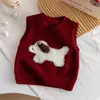 Chaleco Lindo Otoño Niñas Coreanas Nuevo Estilo 2025 Dibujos Animados Cachorro Dulce Versátil Chaleco Tejido